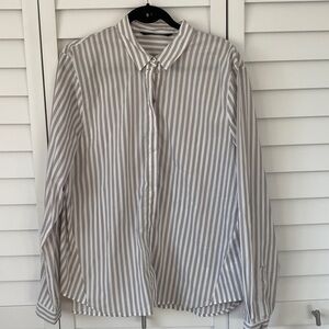 Max Volmary Size 14 Collared Striped Long Sleeve Shirt